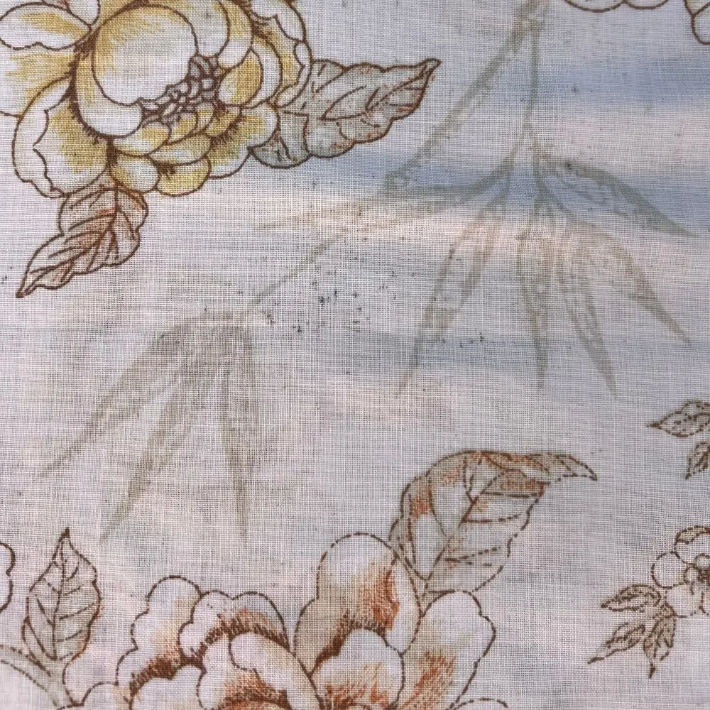 Vintage Cottagecore Floral Pillowcase Neutral 80s 1980s Farmhouse Shabby Chic